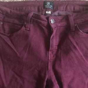 Women’s red/purple jeans